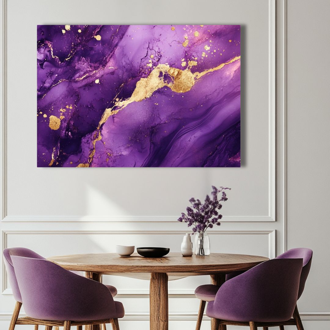 Marbre violet or - Tableau abstrait