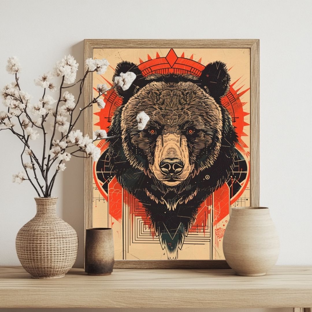 Tête d'ours - Tableau japonais