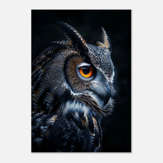 Chouette Fond noir - Tableau animal - Studio Elysium