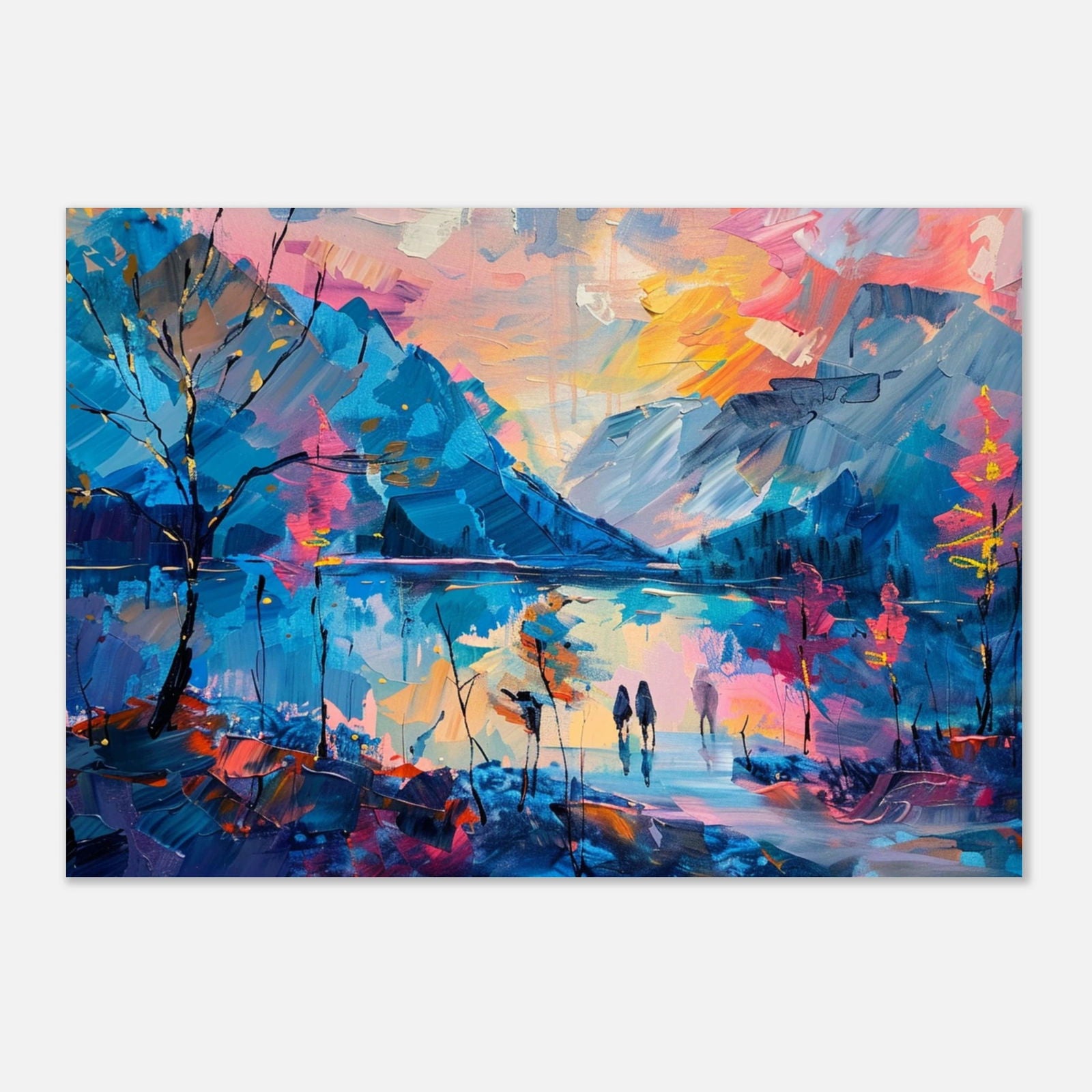 Glacial lake sunset - Tableau paysage abstrait - Studio Elysium