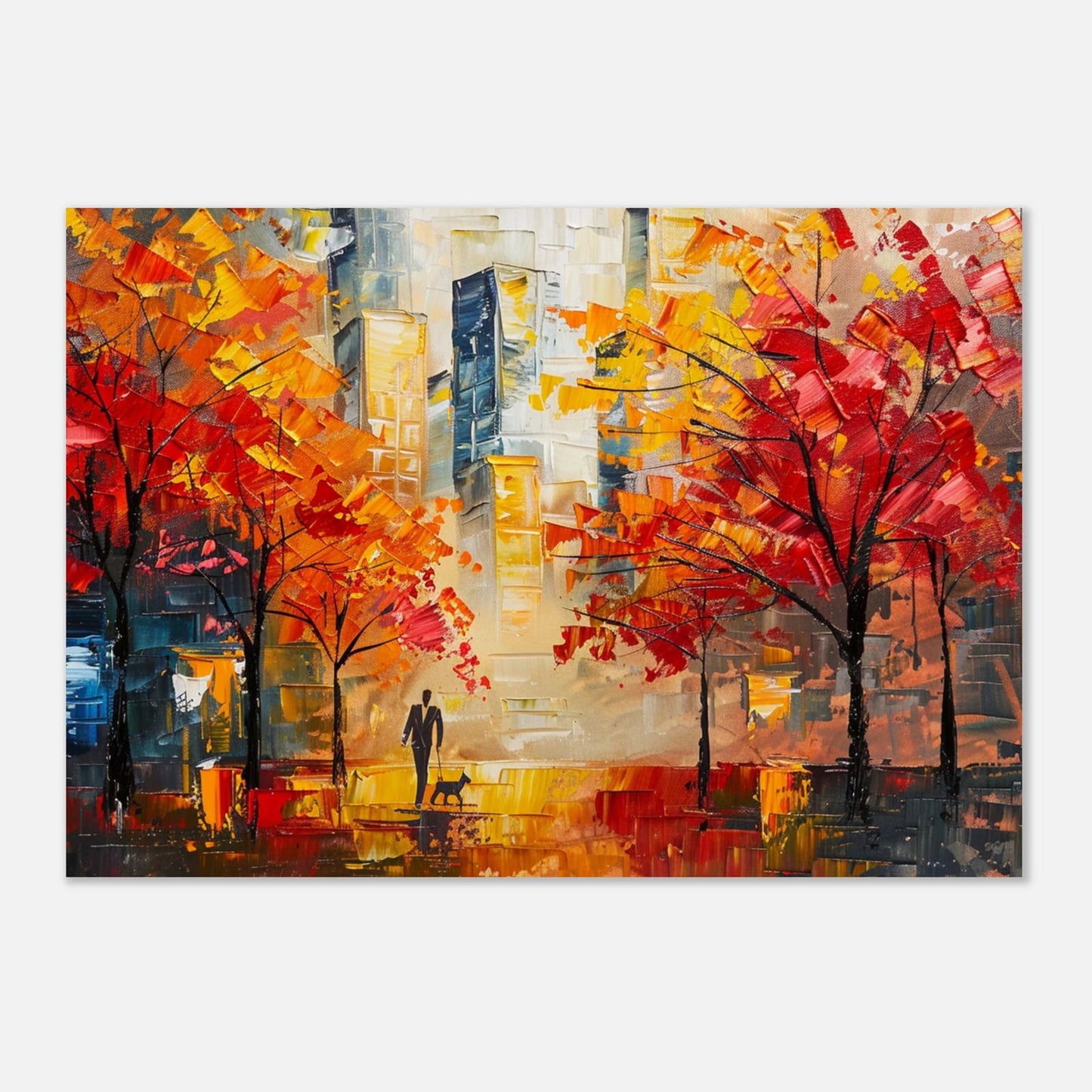 Late urban dog walk - Tableau paysage abstrait - Studio Elysium