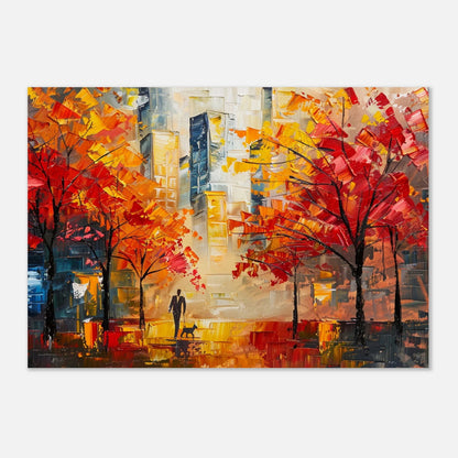 Late urban dog walk - Tableau paysage abstrait - Studio Elysium