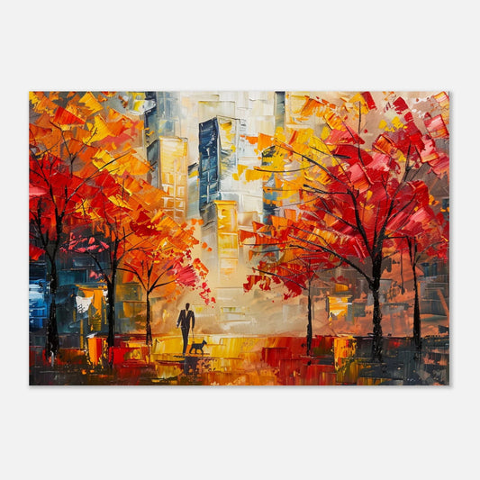 Late urban dog walk - Tableau paysage abstrait - Studio Elysium