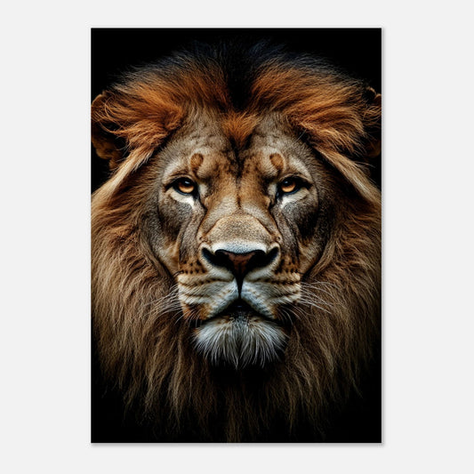 Lion Fond noir - Tableau animal - Studio Elysium