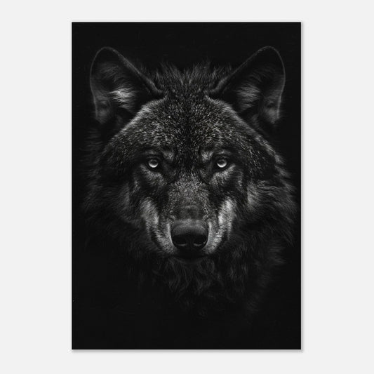 Loup Noir & Blanc - Tableau animal - Studio Elysium