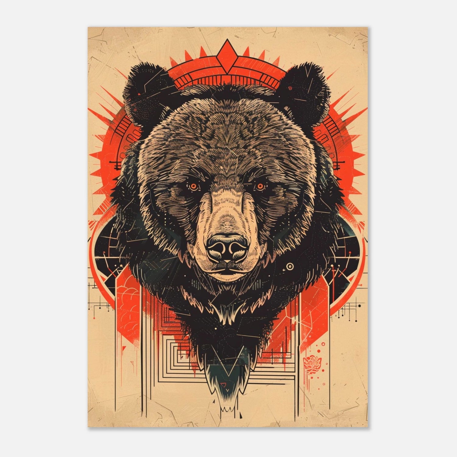 Tête d'ours - Tableau japonais - Studio Elysium
