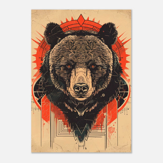 Tête d'ours - Tableau japonais - Studio Elysium