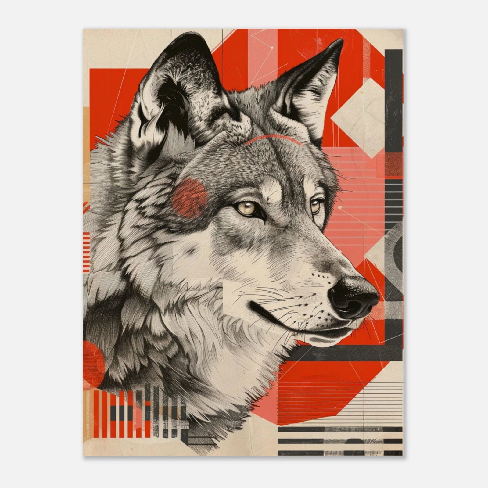 Tête de loup - Tableau japonais - Studio Elysium