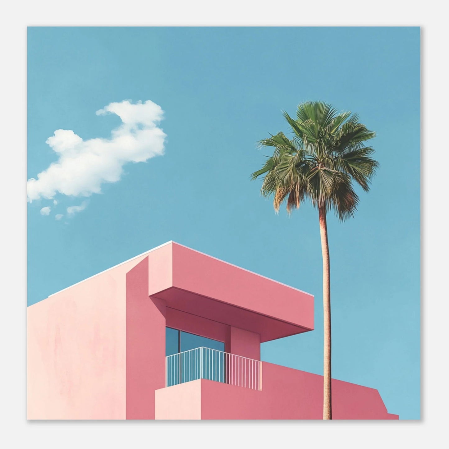 Villa rose - Tableau minimaliste - Studio Elysium