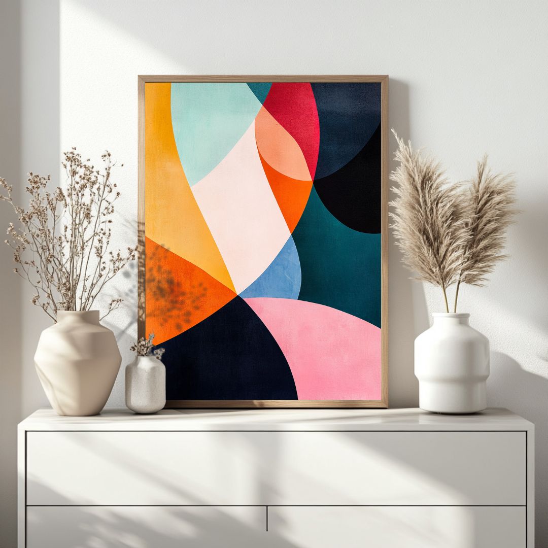 Géométrie multicolore - Tableau abstrait