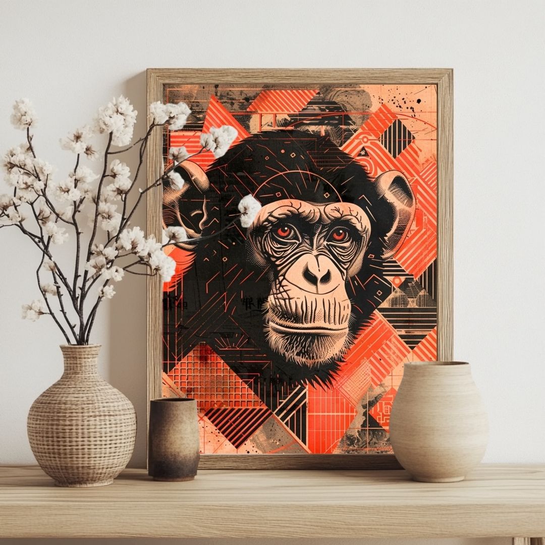 Tête de singe - Tableau japonais
