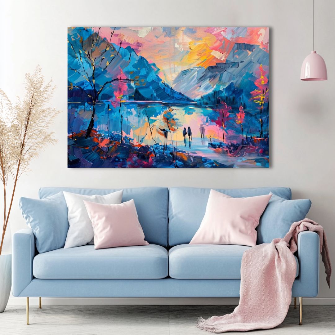 Glacial lake sunset - Tableau paysage abstrait